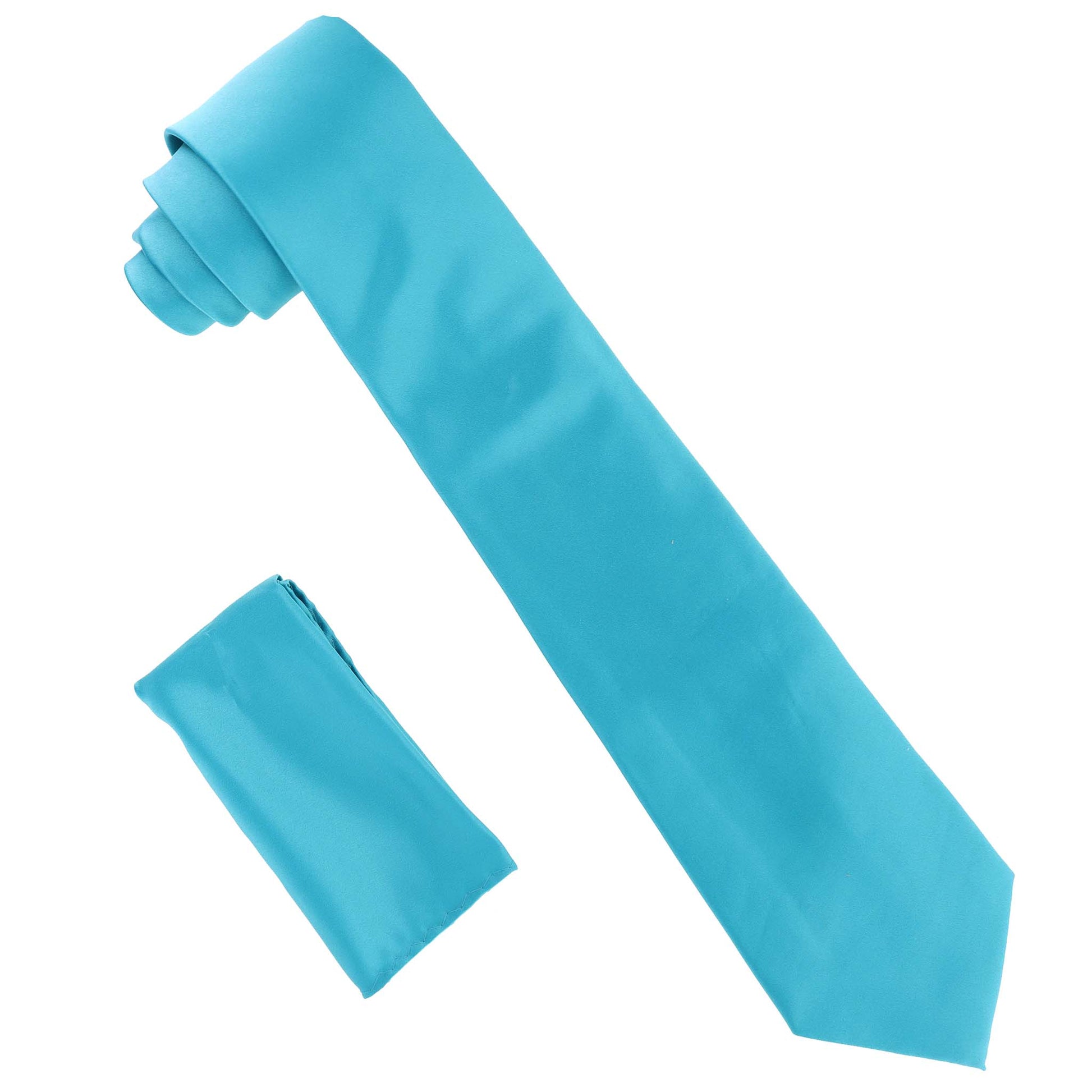 Vittorio Farina Solid Satin Necktie & Pocket Square by Classy Cufflinks