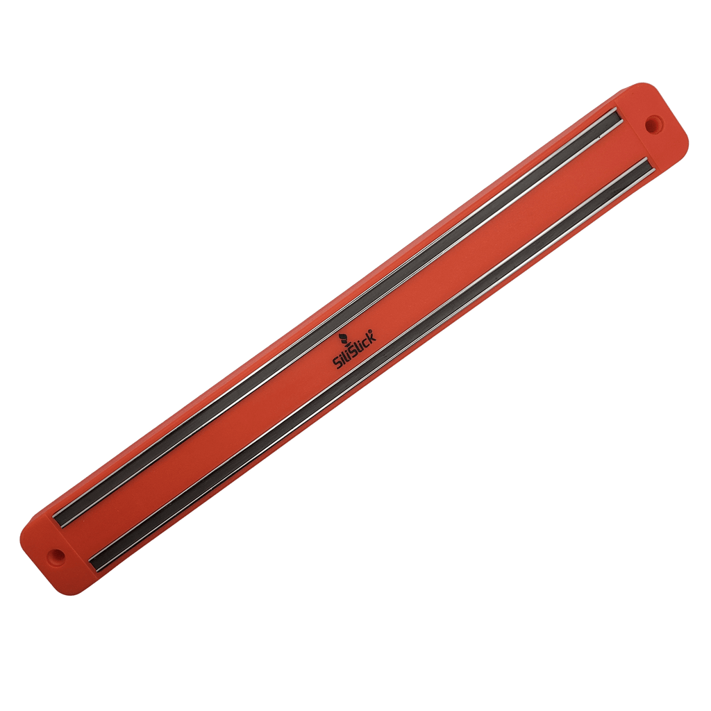 Kitchen Knife Set Kit | Black Handle & Red Magnetic Rack