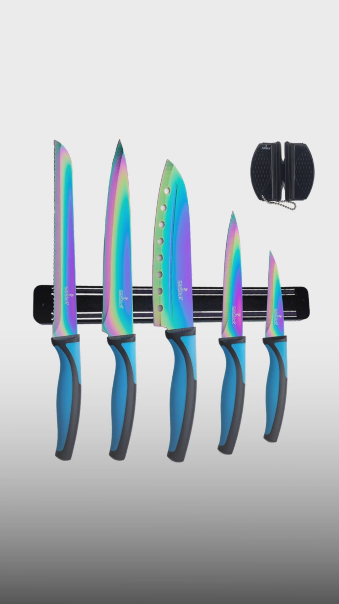 Kitchen Knife Set - Blue Handle | Blue Blade