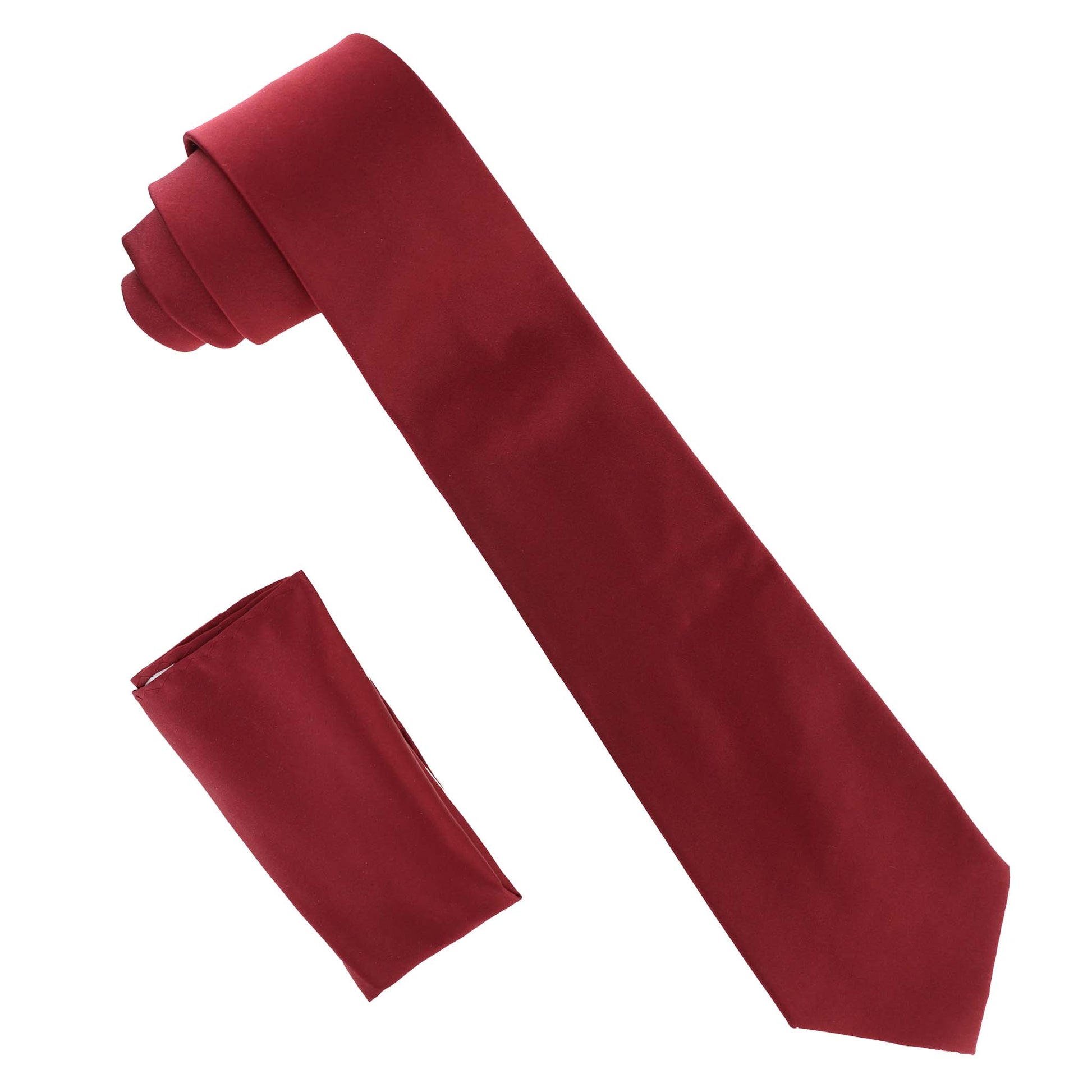 Vittorio Farina Solid Satin Necktie & Pocket Square by Classy Cufflinks