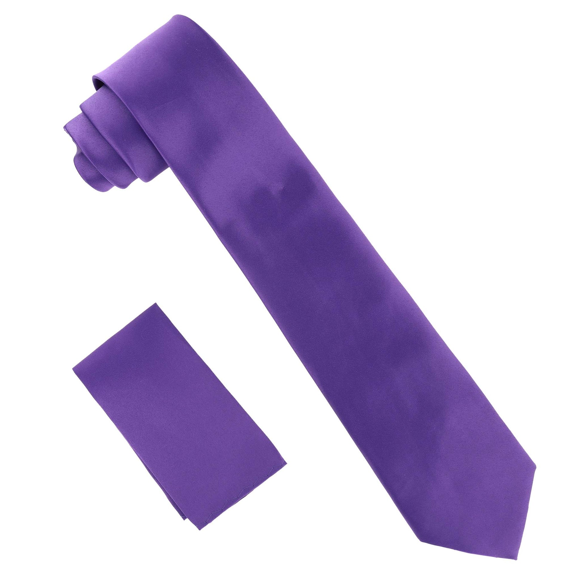 Vittorio Farina Solid Satin Necktie & Pocket Square by Classy Cufflinks