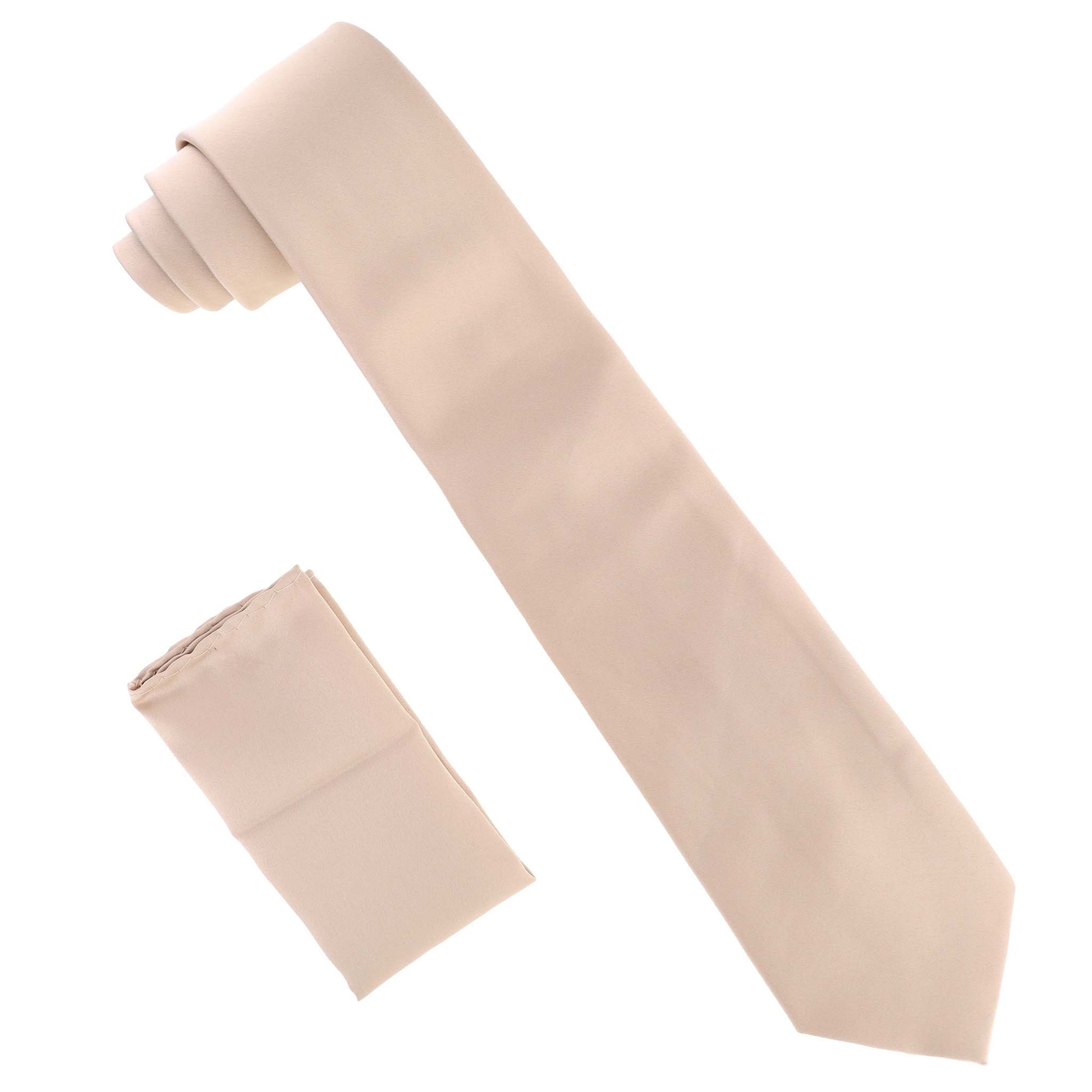 Vittorio Farina Solid Satin Necktie & Pocket Square by Classy Cufflinks