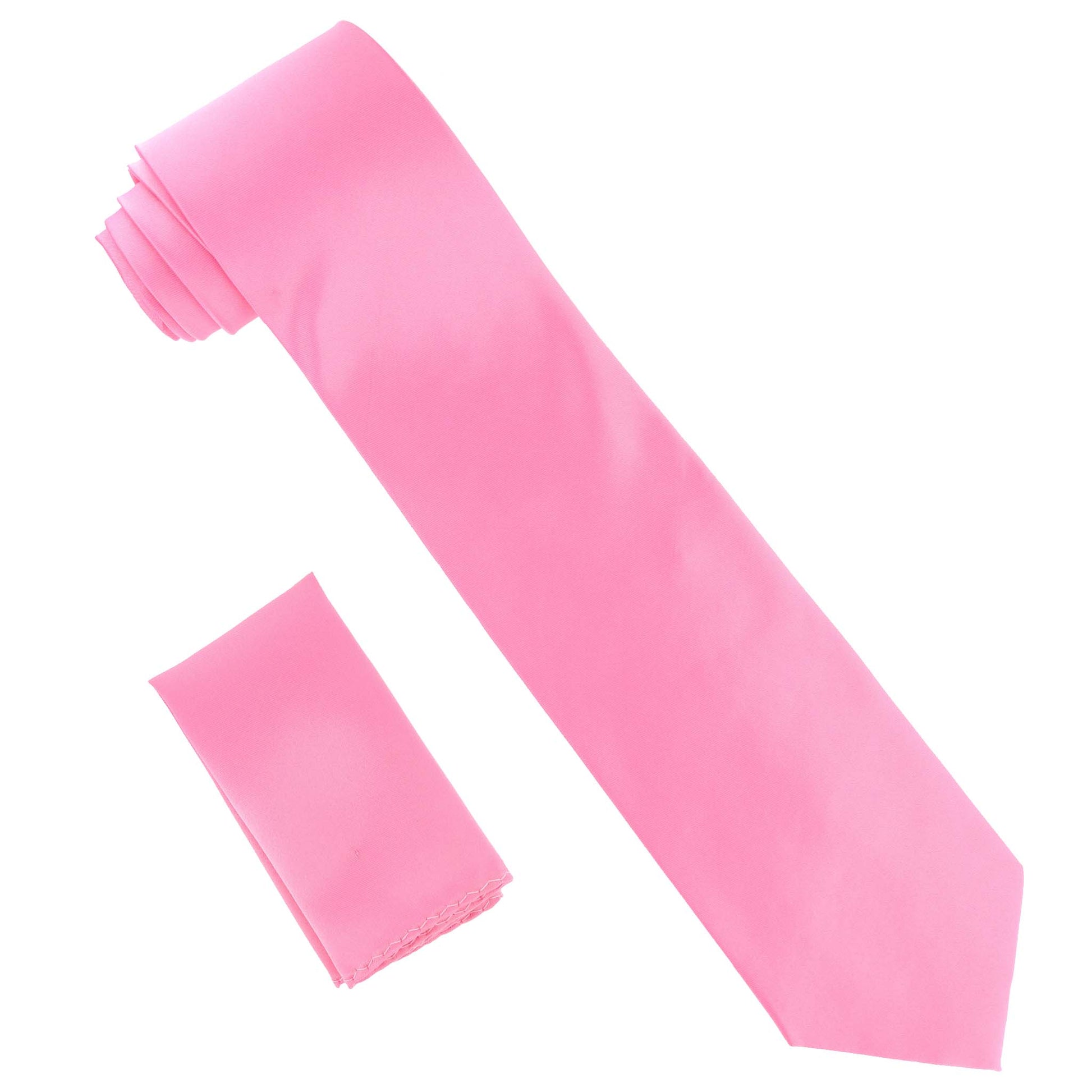 Vittorio Farina Solid Satin Necktie & Pocket Square by Classy Cufflinks