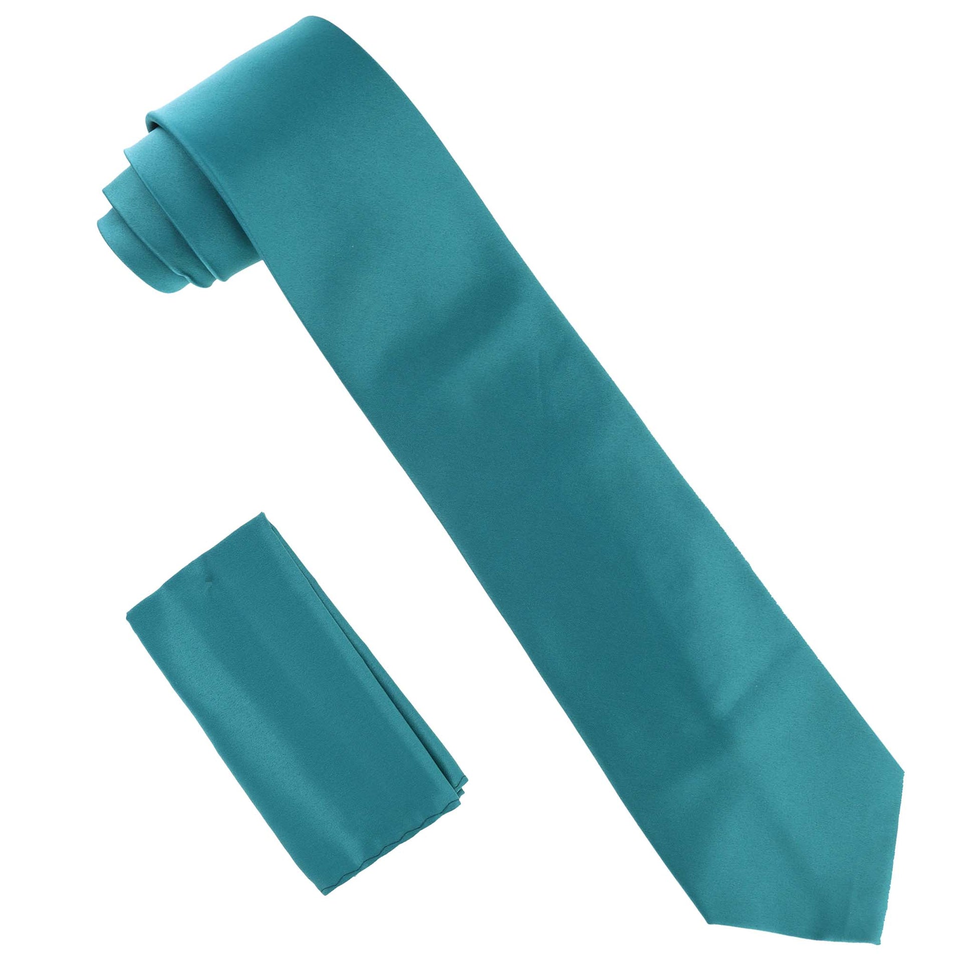 Vittorio Farina Solid Satin Necktie & Pocket Square by Classy Cufflinks