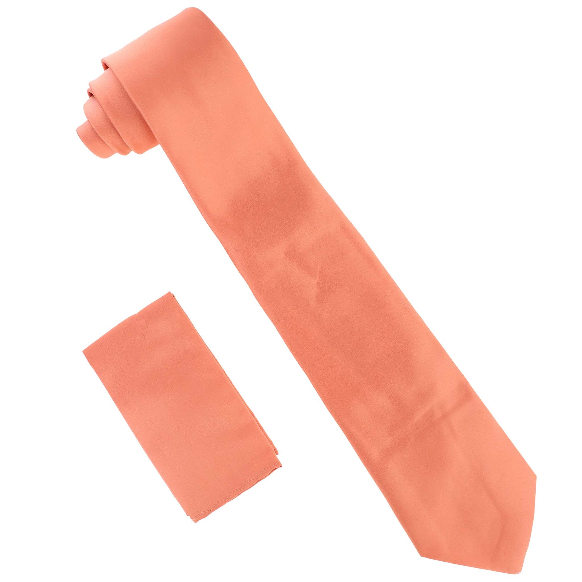Vittorio Farina Solid Satin Necktie & Pocket Square by Classy Cufflinks