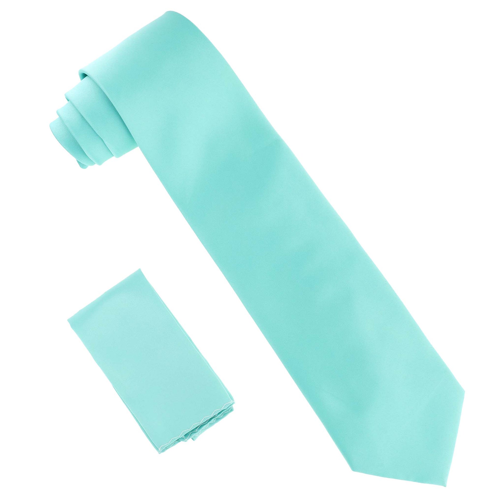 Vittorio Farina Solid Satin Necktie & Pocket Square by Classy Cufflinks