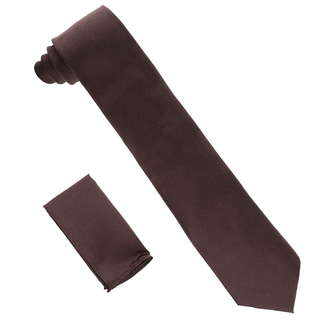 Vittorio Farina Solid Satin Necktie & Pocket Square by Classy Cufflinks