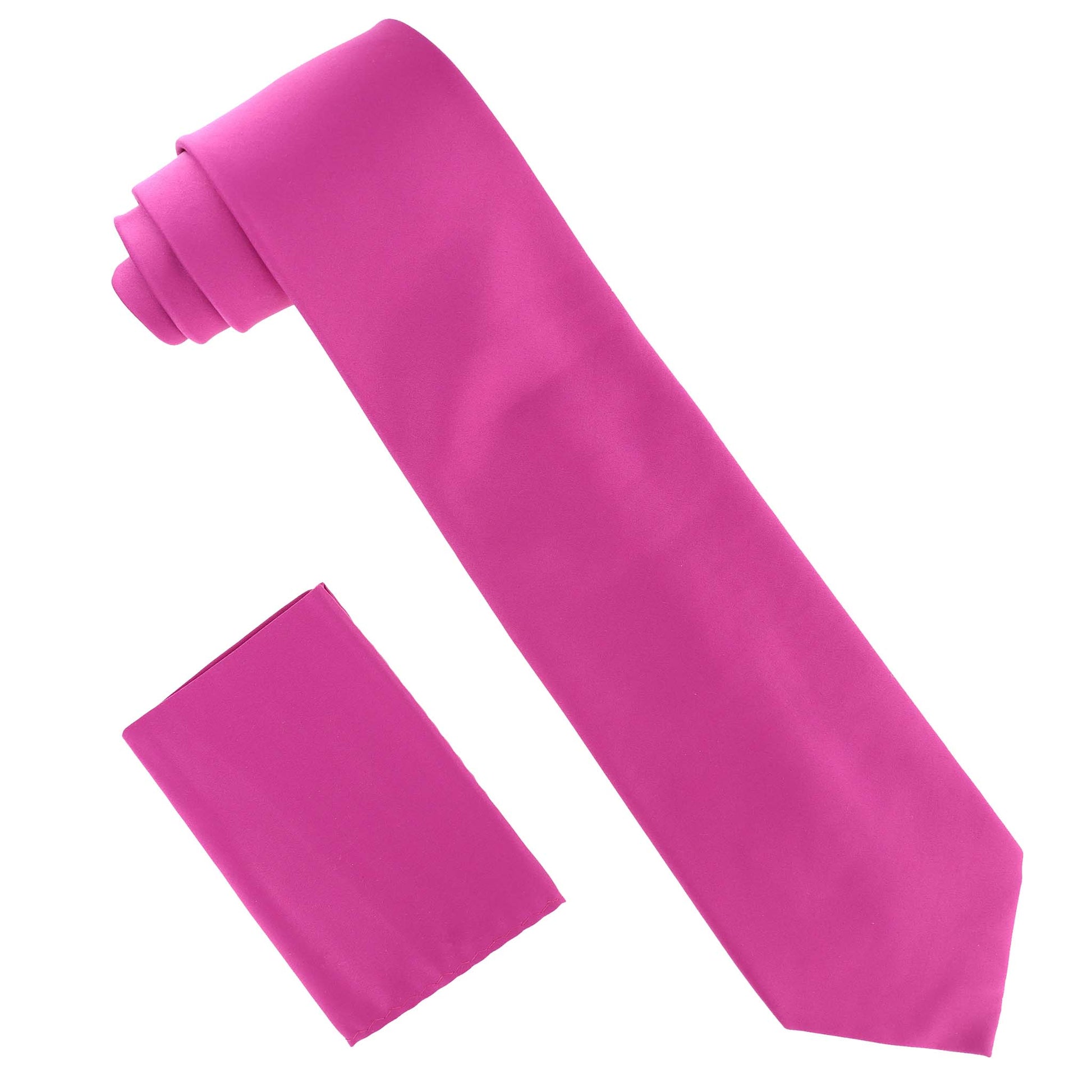 Vittorio Farina Solid Satin Necktie & Pocket Square by Classy Cufflinks