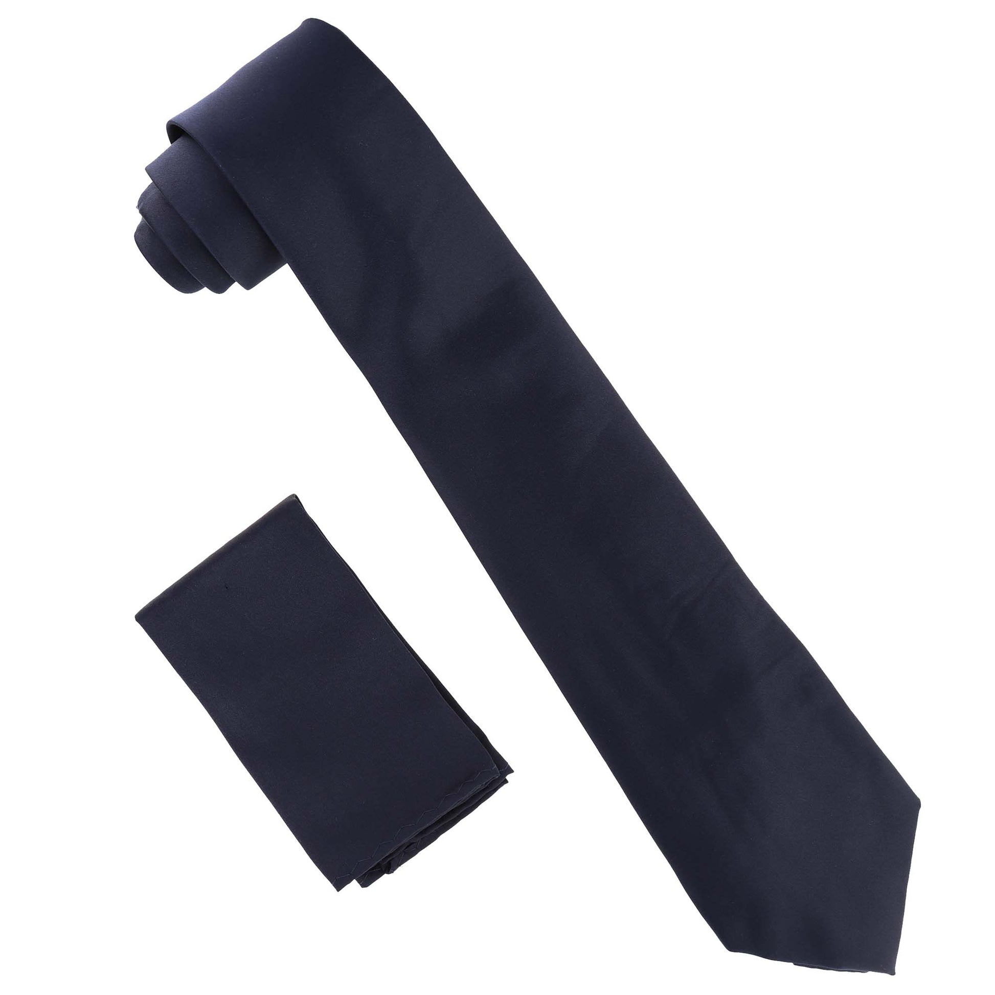 Vittorio Farina Solid Satin Necktie & Pocket Square by Classy Cufflinks