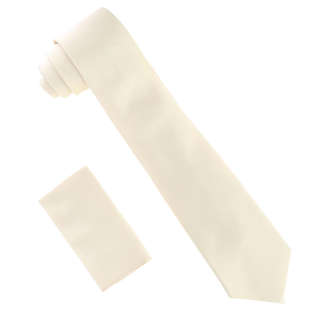 Vittorio Farina Solid Satin Necktie & Pocket Square by Classy Cufflinks