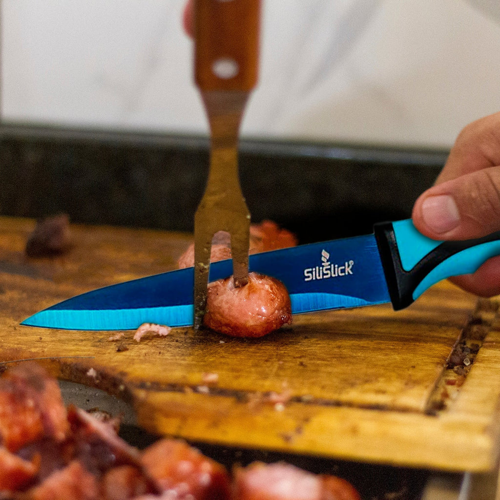 Kitchen Knife Set - Blue Handle | Blue Blade