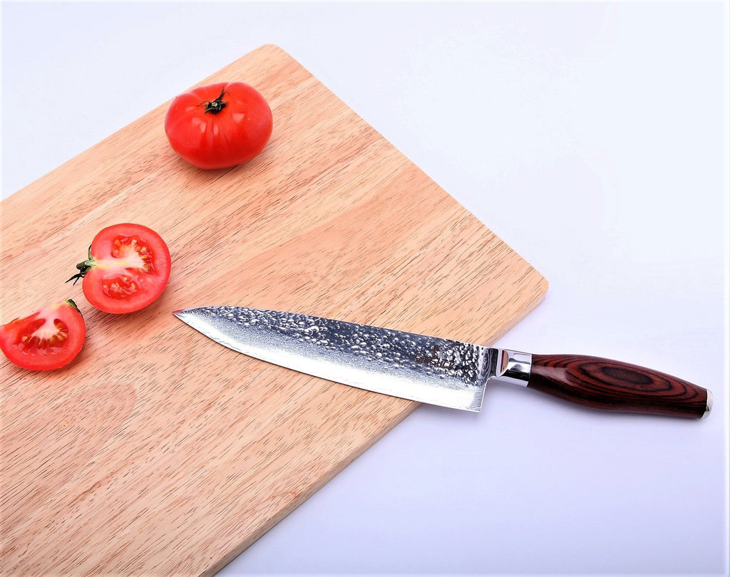 Damascus Stainless Steel Knife - Chef Hammered Design