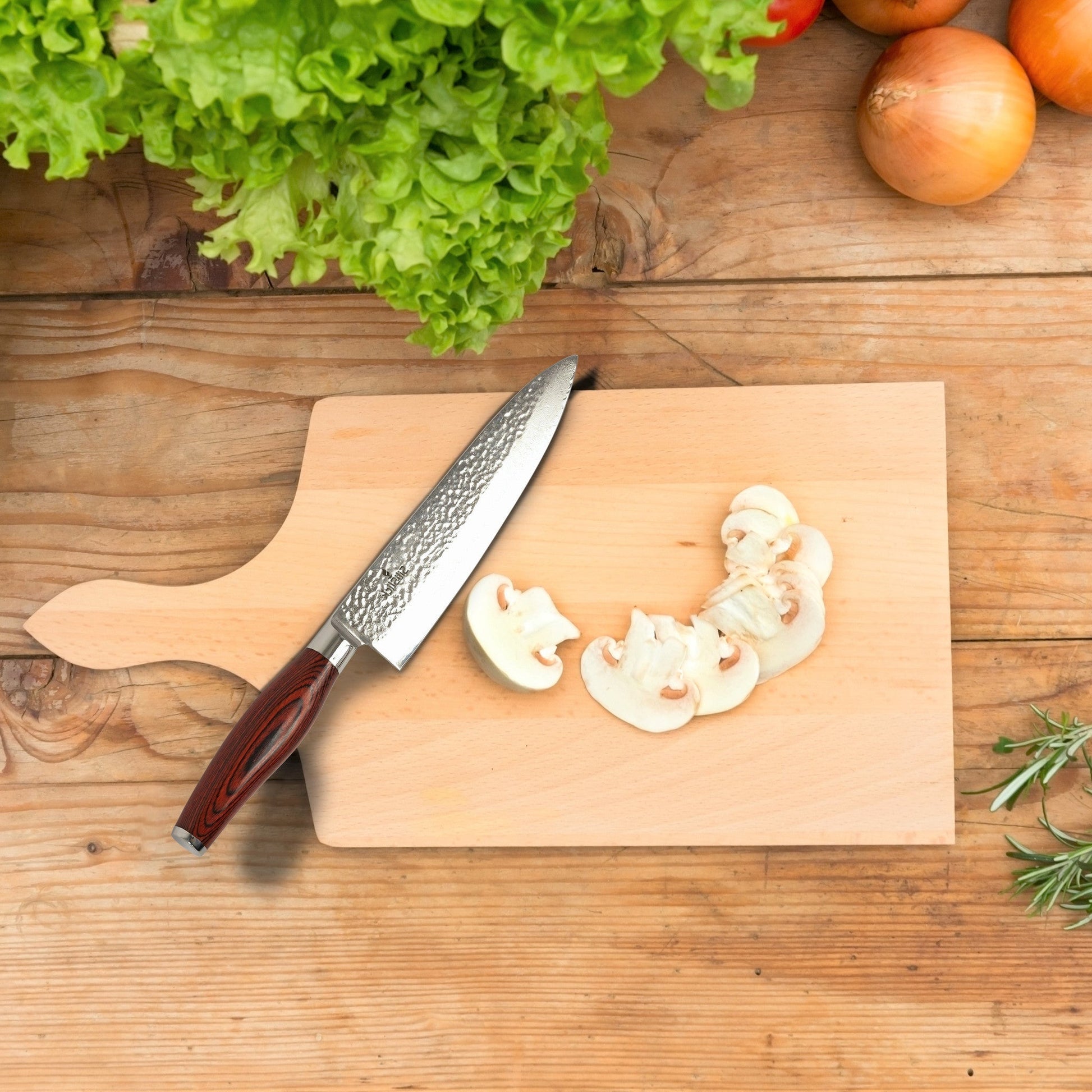 Damascus Stainless Steel Knife - Chef Hammered Design