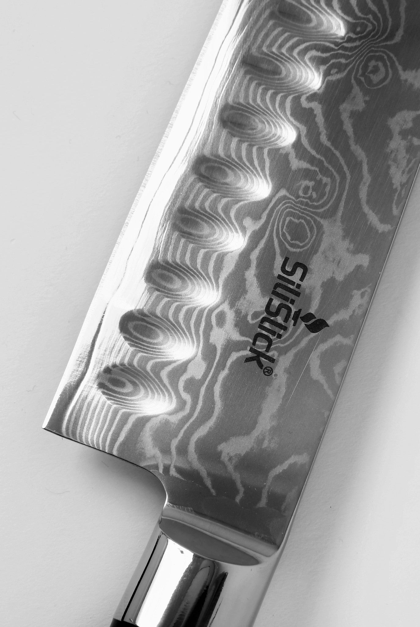 Damascus Stainless Steel Knife - Santoku Wave Design