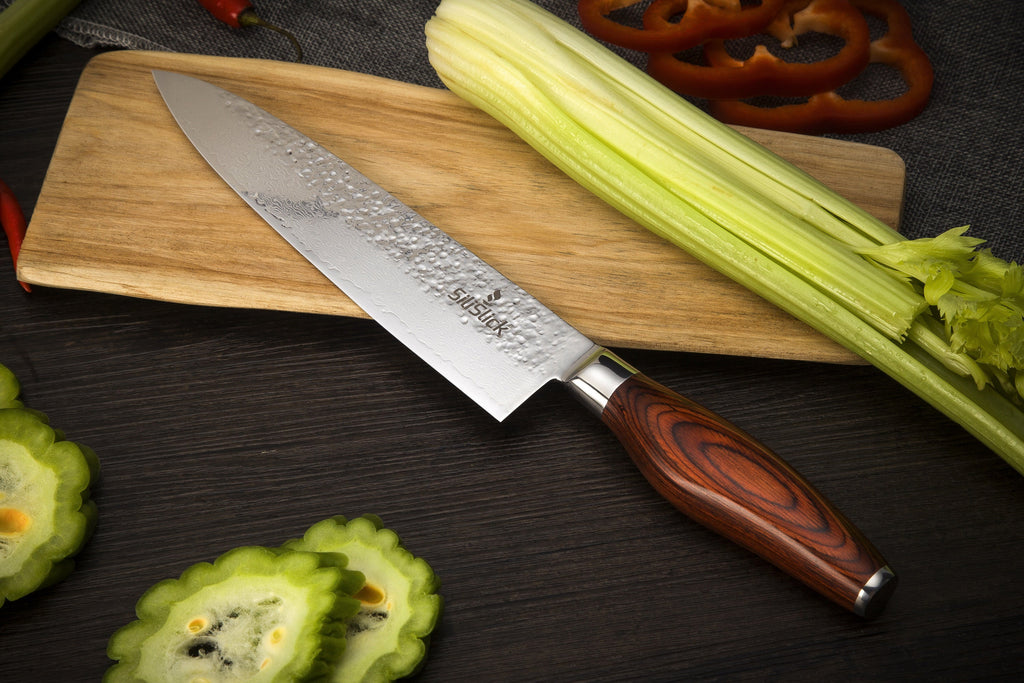 Damascus Stainless Steel Knife - Chef Hammered Design