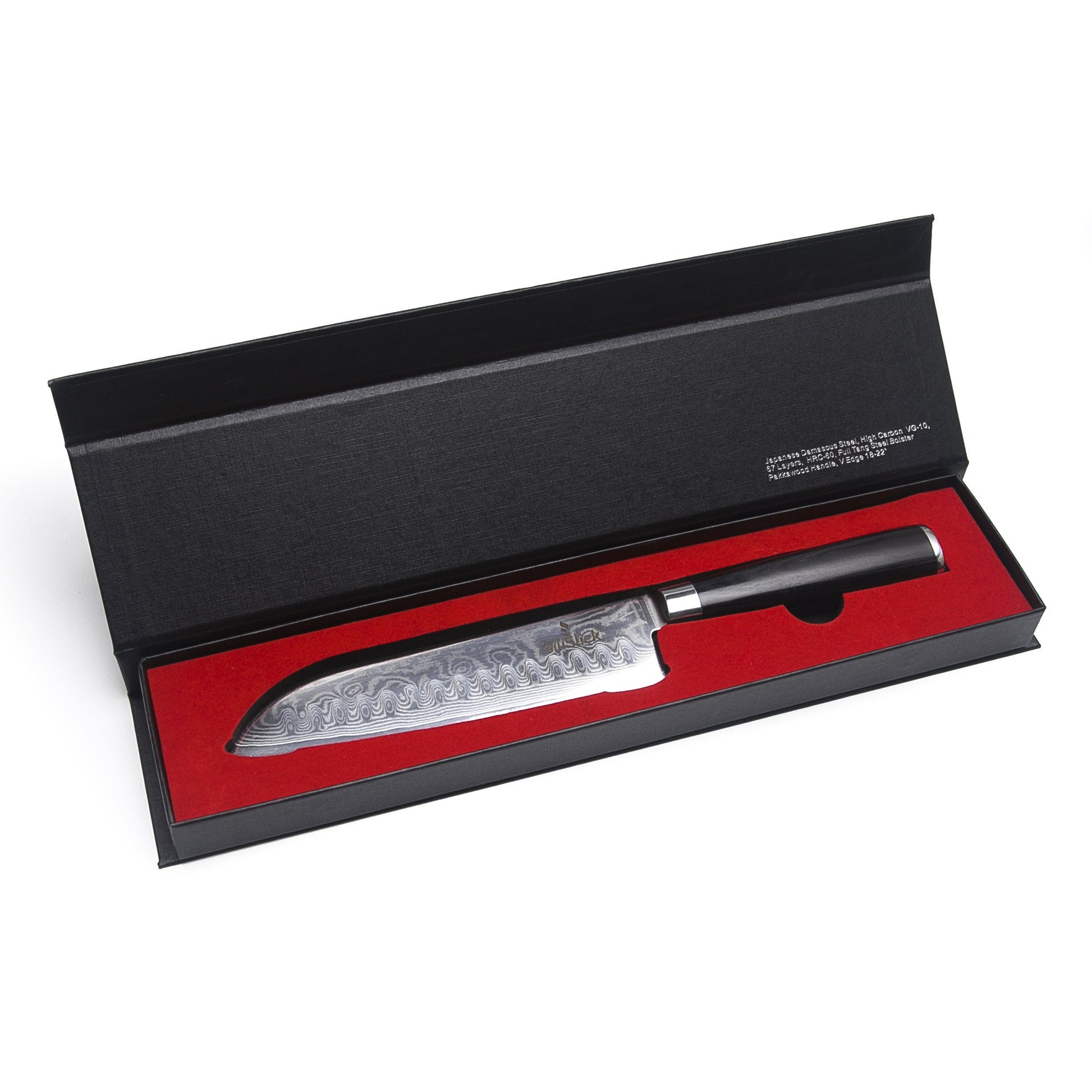 Damascus Stainless Steel Knife - Santoku Wave Design