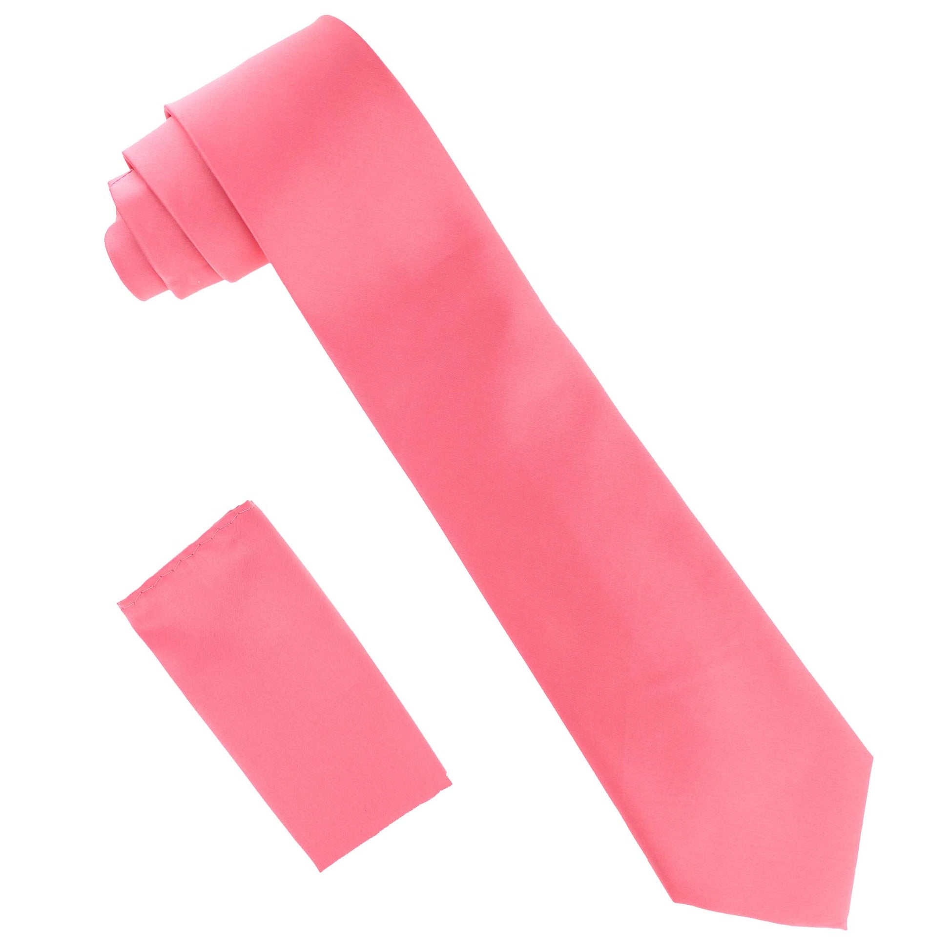 Vittorio Farina Solid Satin Necktie & Pocket Square by Classy Cufflinks