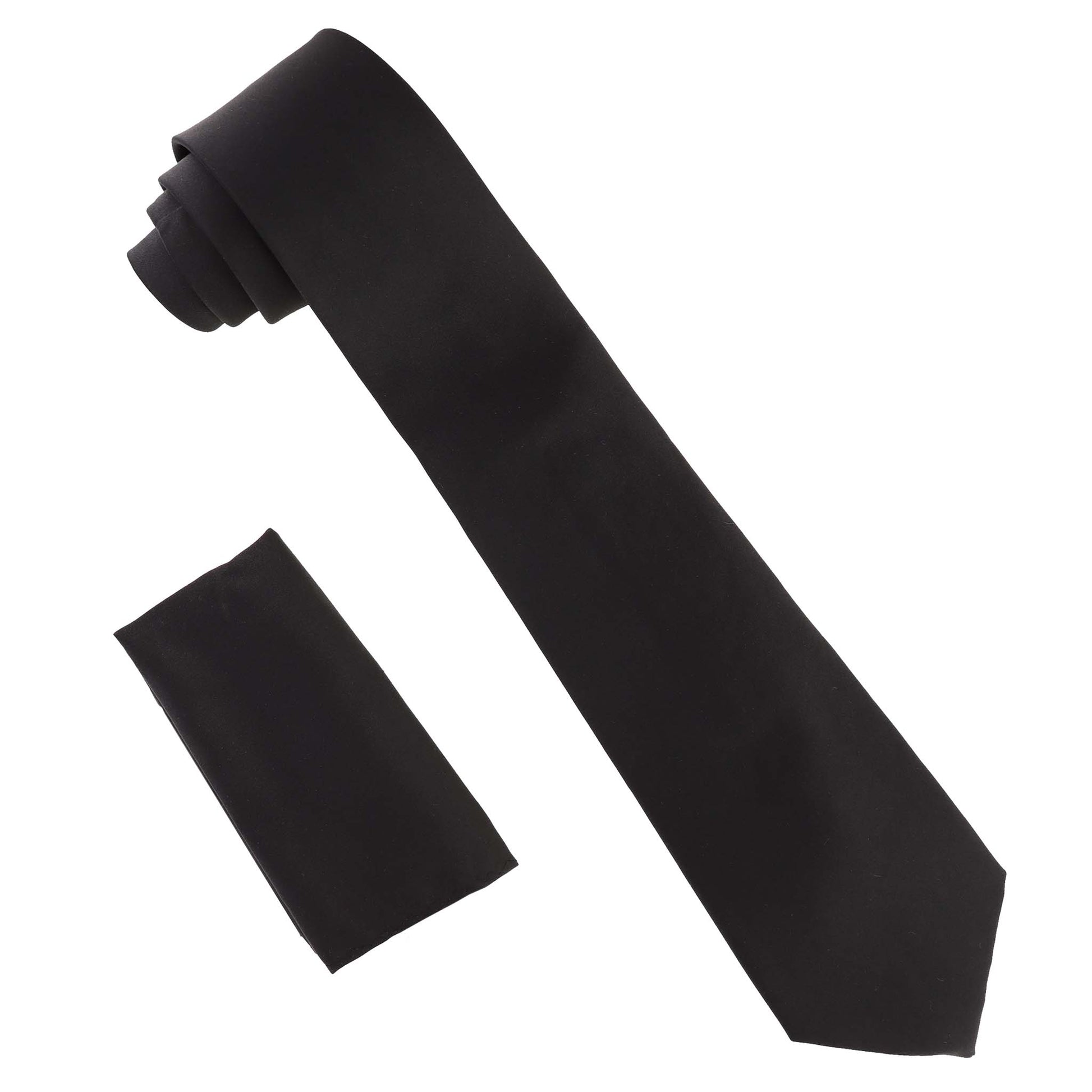 Vittorio Farina Solid Satin Necktie & Pocket Square by Classy Cufflinks