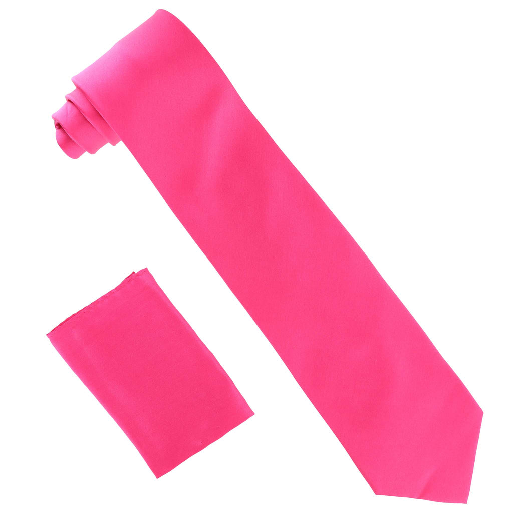 Vittorio Farina Solid Satin Necktie & Pocket Square by Classy Cufflinks