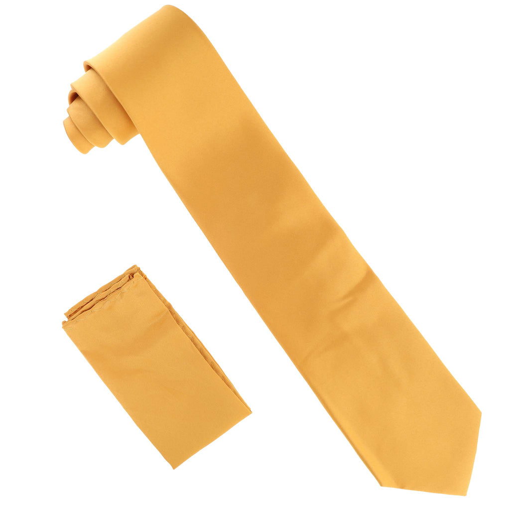 Vittorio Farina Solid Satin Necktie & Pocket Square by Classy Cufflinks